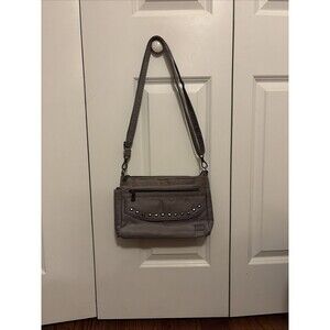 LUG PACER CROSSBODY BAG STUDDED GREY ADJUSTABLE STRAP RFID SECURE